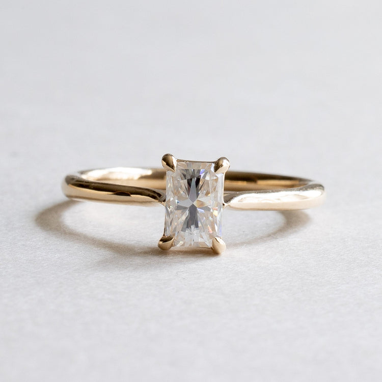 14k Moissanite Emerald Cut Ring Size 7