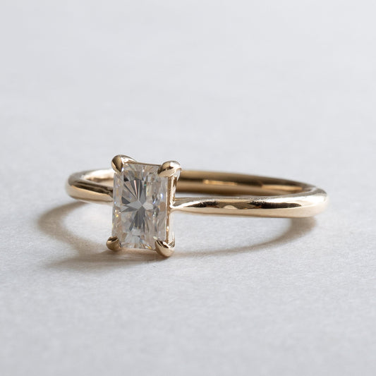 14k Moissanite Emerald Cut Ring Size 7