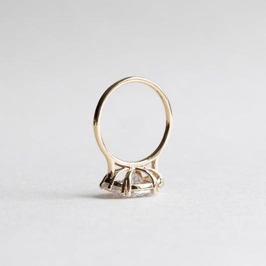 14K Three Stone Moissanite Ring
