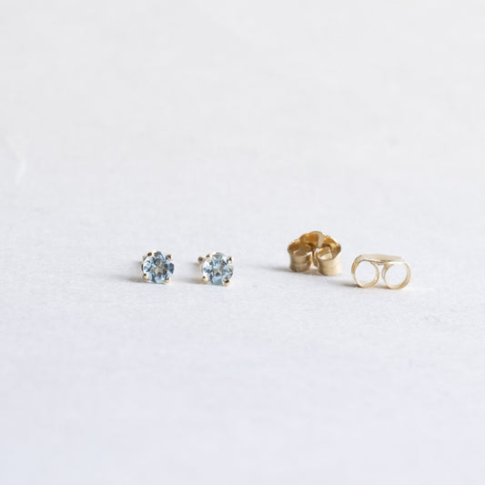 14K Aquamarine Stud Earrings