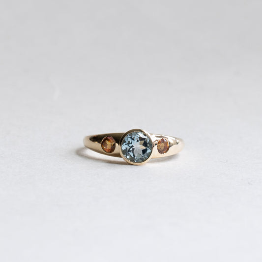 14K Blue Topaz Ring