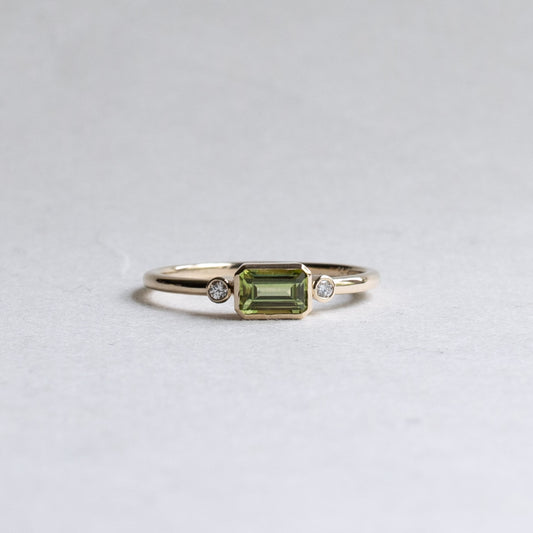 Peridot Diamond Ring