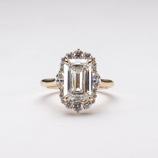 14K 3.01 Carat Lab Diamond Engagement Ring