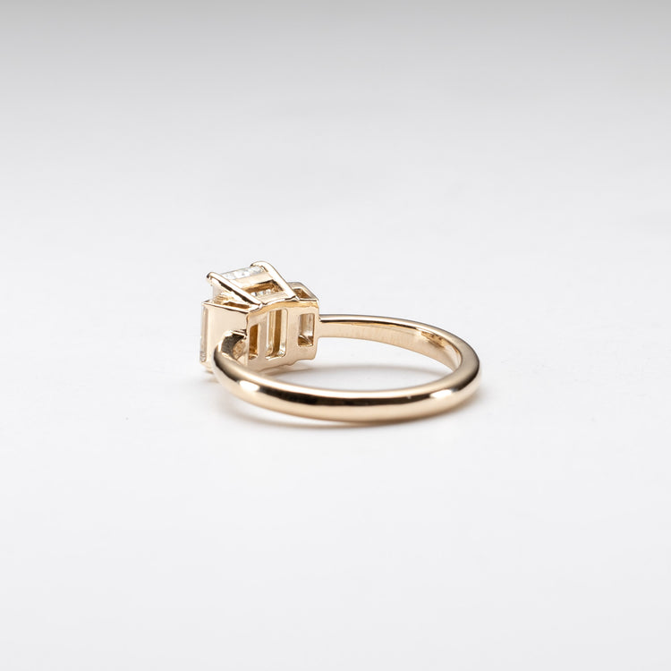 14K 2 Carat Three Stone Lab Diamond Ring