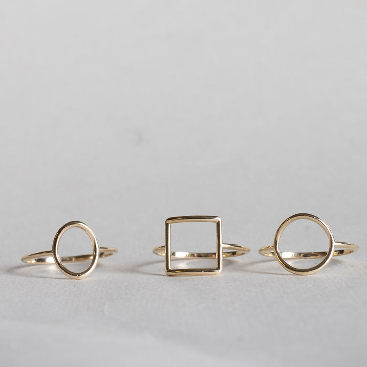 14K Yellow Gold Open Circle Ring