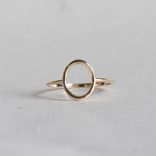 14K Yellow Gold Open Oval Ring