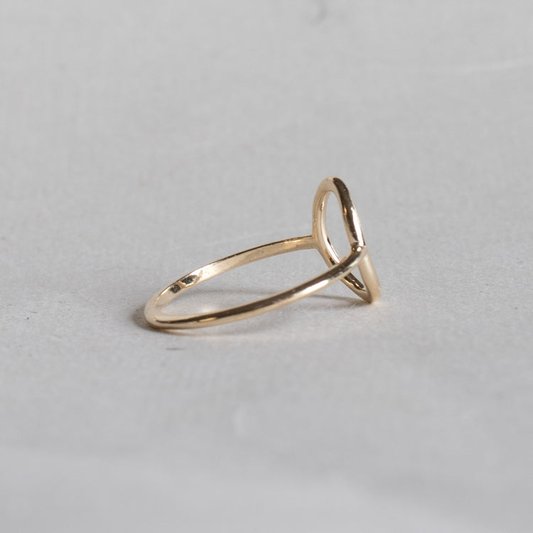14K Yellow Gold Open Circle Ring