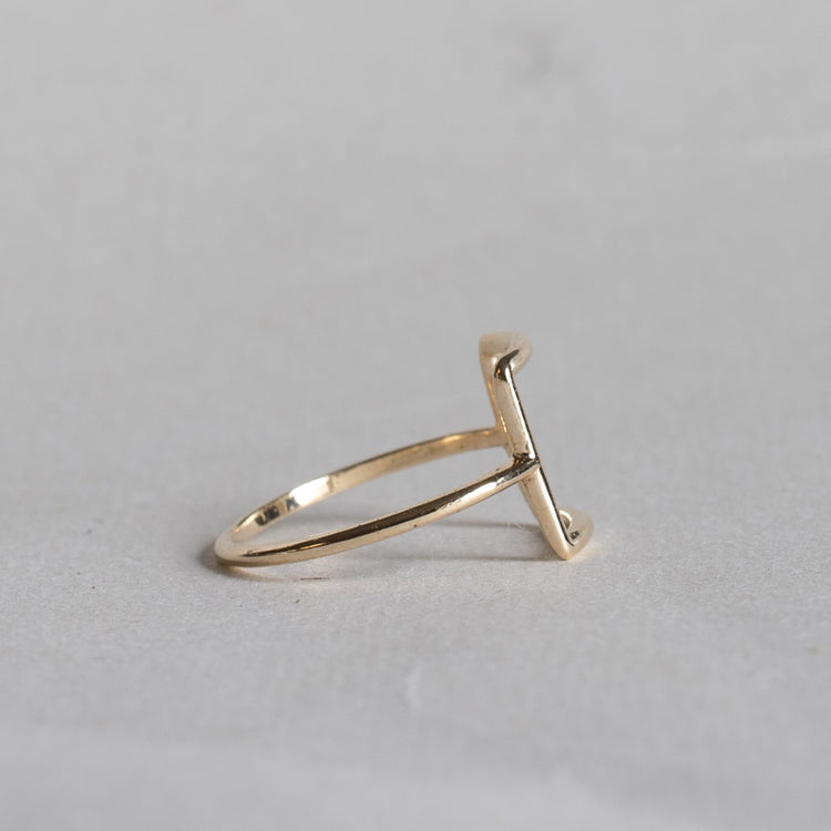 14K Yellow Gold Open Square Ring
