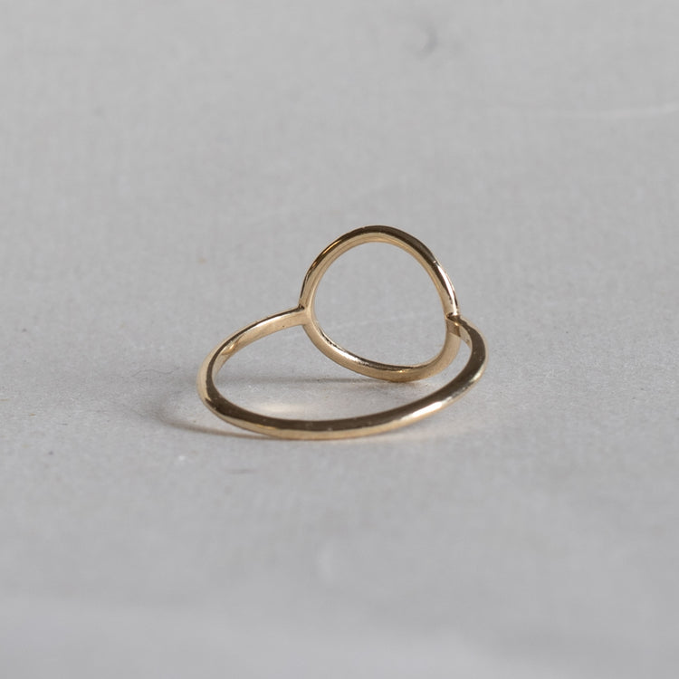 14K Yellow Gold Open Circle Ring