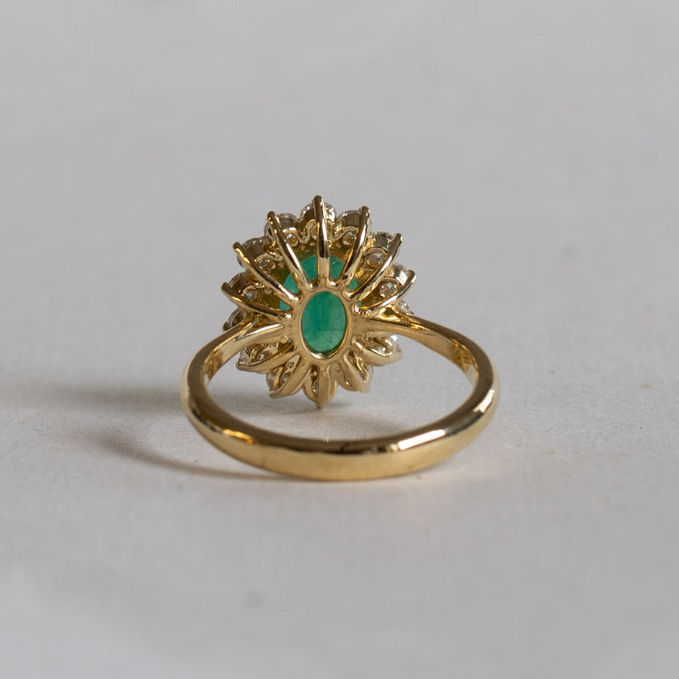 18K GIA 3.03 Carat Emerald Diamond Engagement Ring