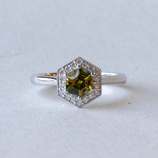 14K White Gold Australian Parti Sapphire Ring