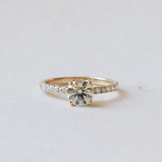 14K Yellow Gold 1.02 Carat Diamond Engagement Ring