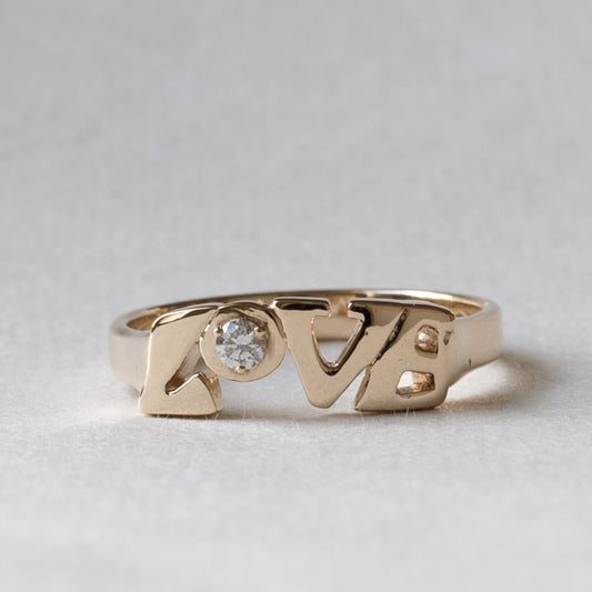 14K Chunky Birthstone Love Ring