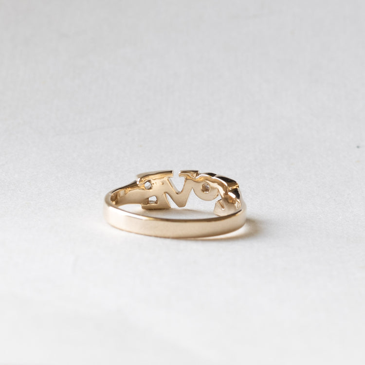 14K Chunky Birthstone Love Ring