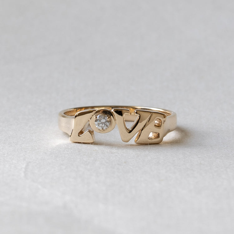 14K Chunky Birthstone Love Ring