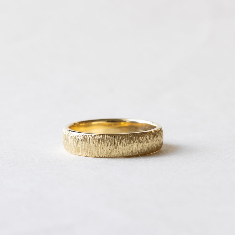 18K 5MM Tree Bark Band