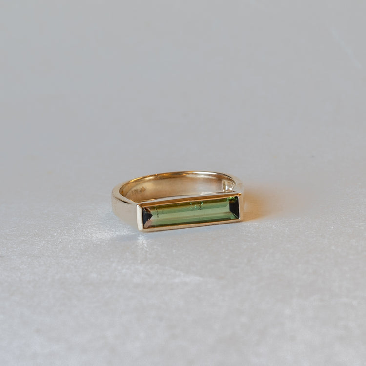 14k Yellow Gold Tourmaline Ring, Size 7