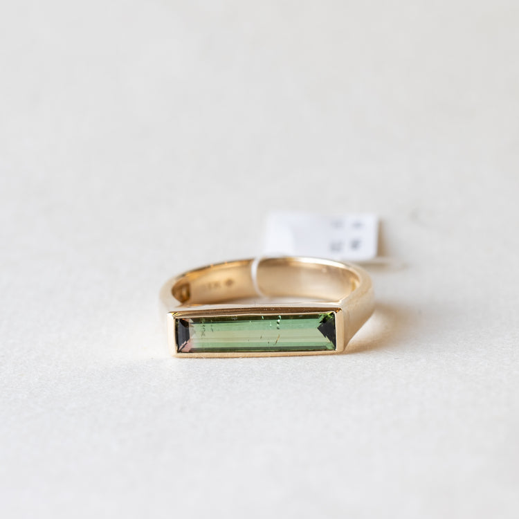 14k Yellow Gold Tourmaline Ring, Size 7
