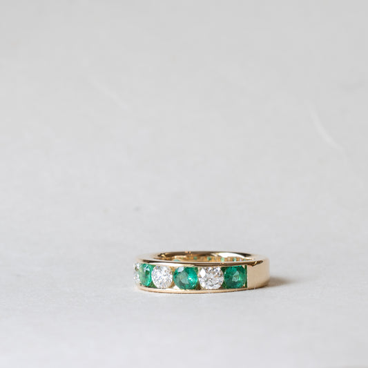 14K Emerald Lab Diamond Anniversary Band