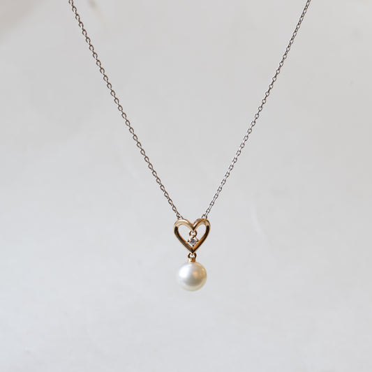 18K Two Toned Gold Pearl Estate Necklace