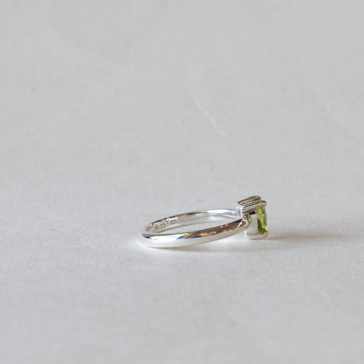 Sterling Silver Peridot Heart Ring