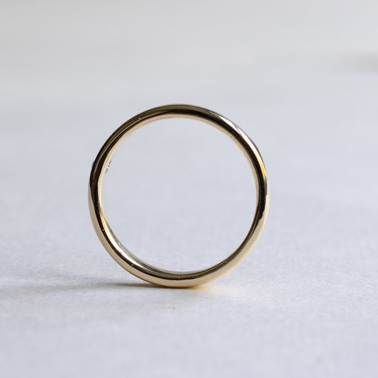 14k Yellow Gold Flat Band Ring, 3mm Wedding Band