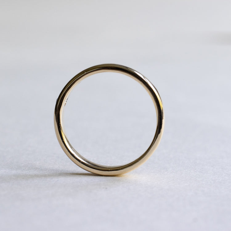 14k Yellow Gold Flat Band Ring, 3mm Wedding Band