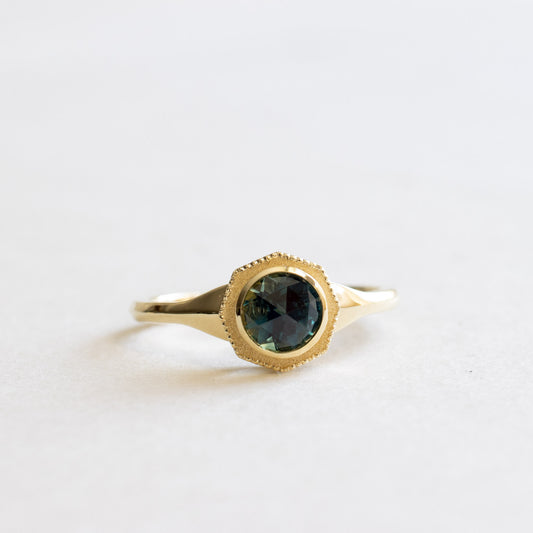 18K Rose Cut Sapphire Ring