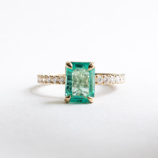 14K 1.98 CT Emerald Diamond Ring