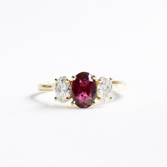 18K Certified 0.88 CT Ruby Diamond Ring