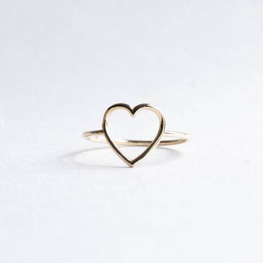 14K Open Heart Ring
