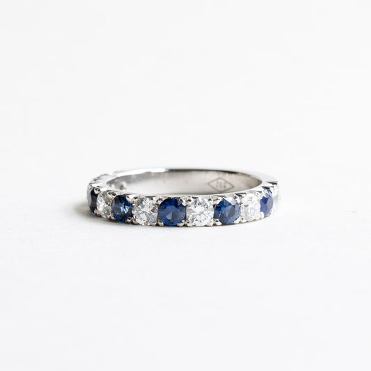 3mm Sapphire Diamond Platinum Band