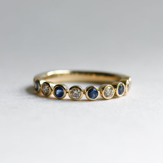 14K Sapphire Bezel Band