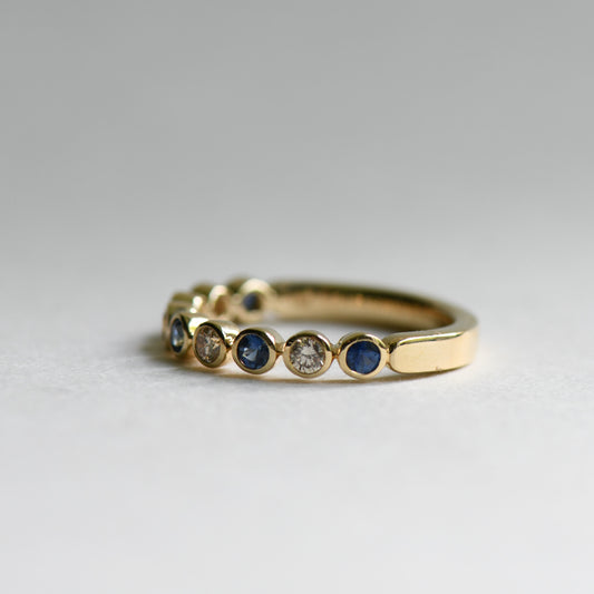 14K Sapphire Bezel Band