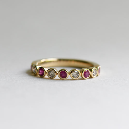 14K Ruby Bezel Band