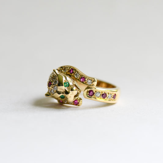 18K Ruby Diamond Leopard Ring