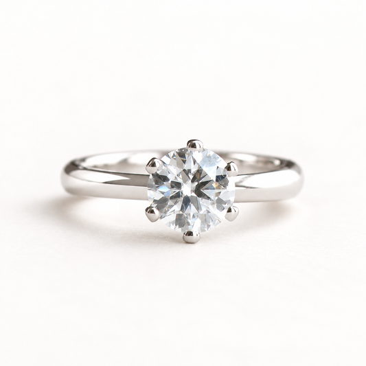 6 Prongs Platinum Ring