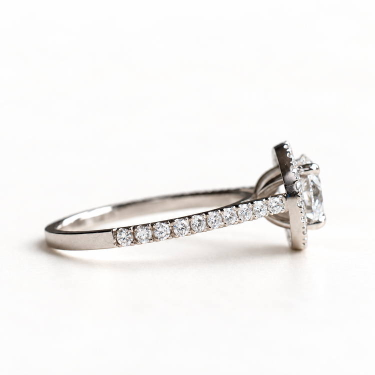 1.5 Carat Lab Diamond Halo Engagement Ring