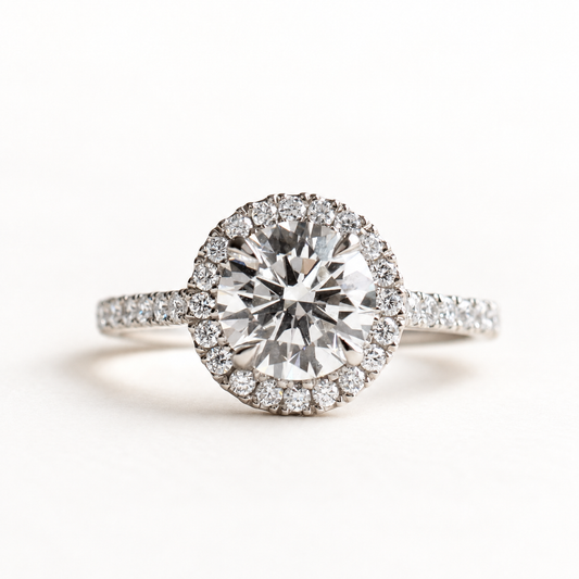 1.5 Carat Lab Diamond Halo Engagement Ring