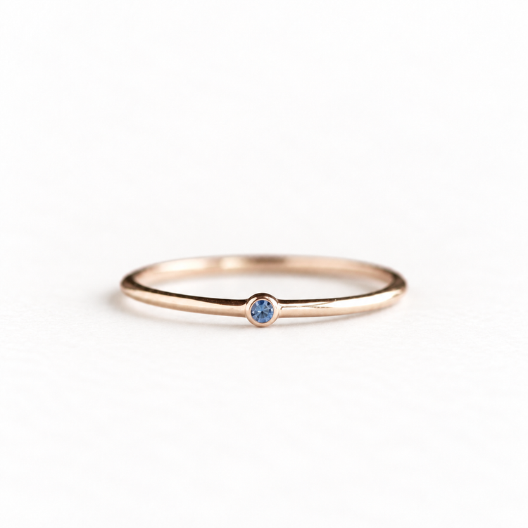 14K Rose Gold Sapphire Ring