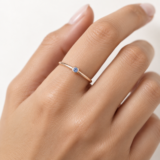 14K Rose Gold Sapphire Ring