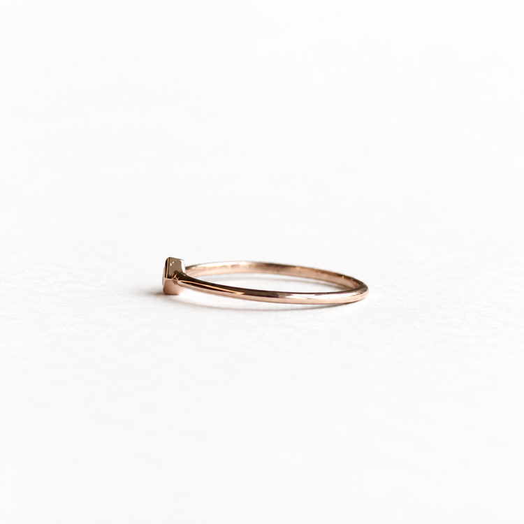 14k Rose Gold Princess Cut Sapphire Ring