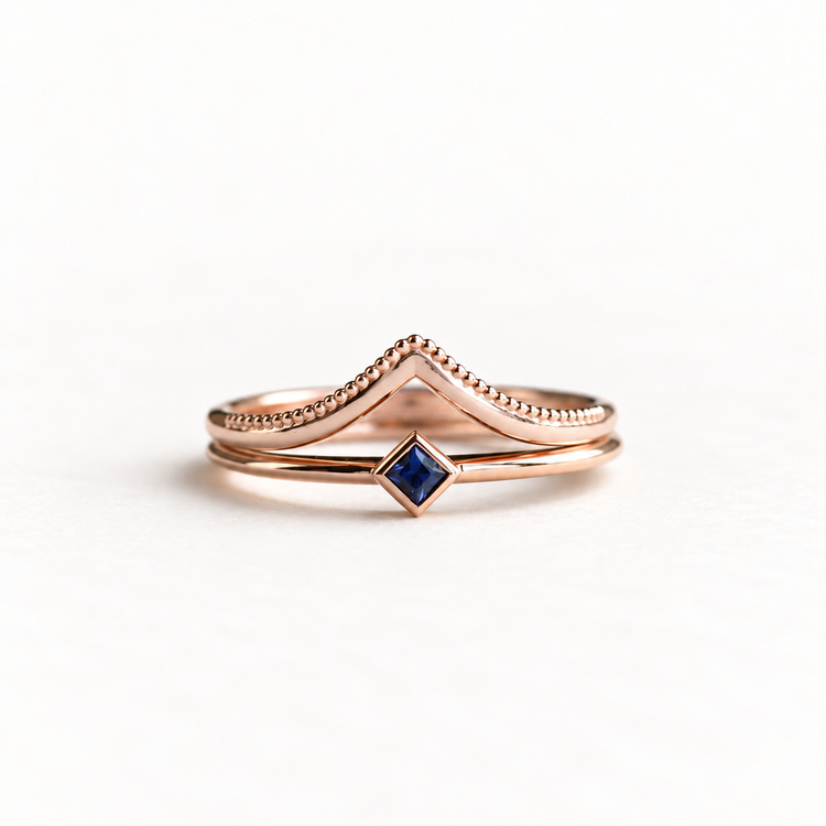 14k Princess Sapphire Set