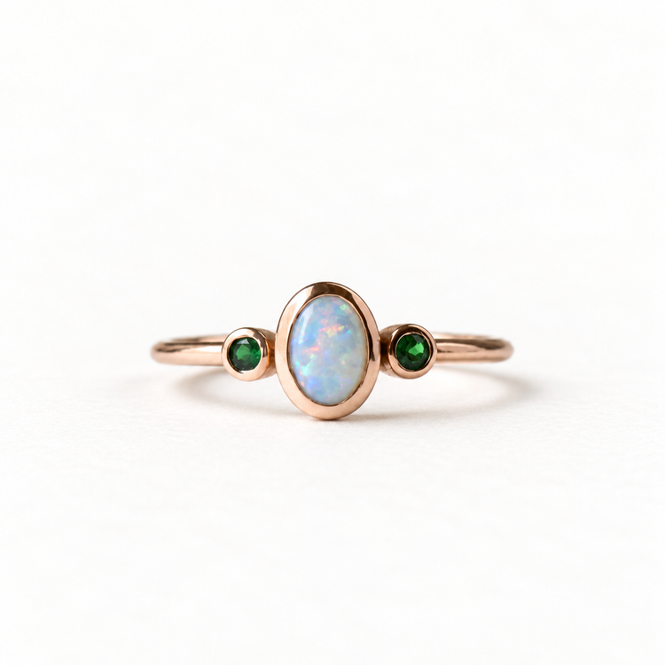 14K Trio Opal Ring