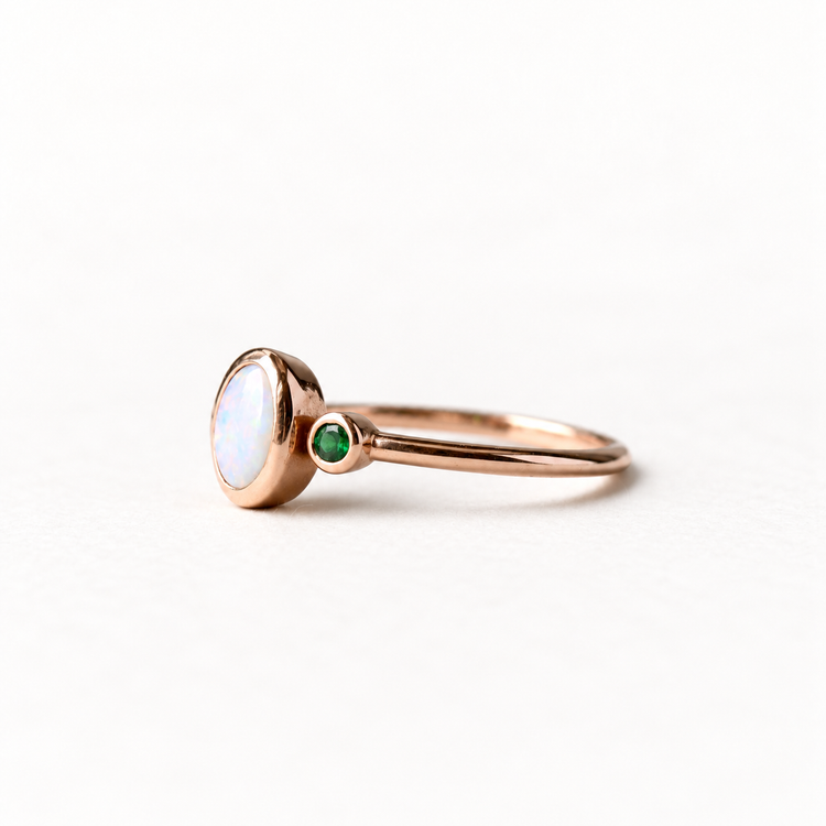14K Trio Opal Ring