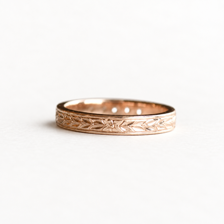14K Rose Gold Diamond Band