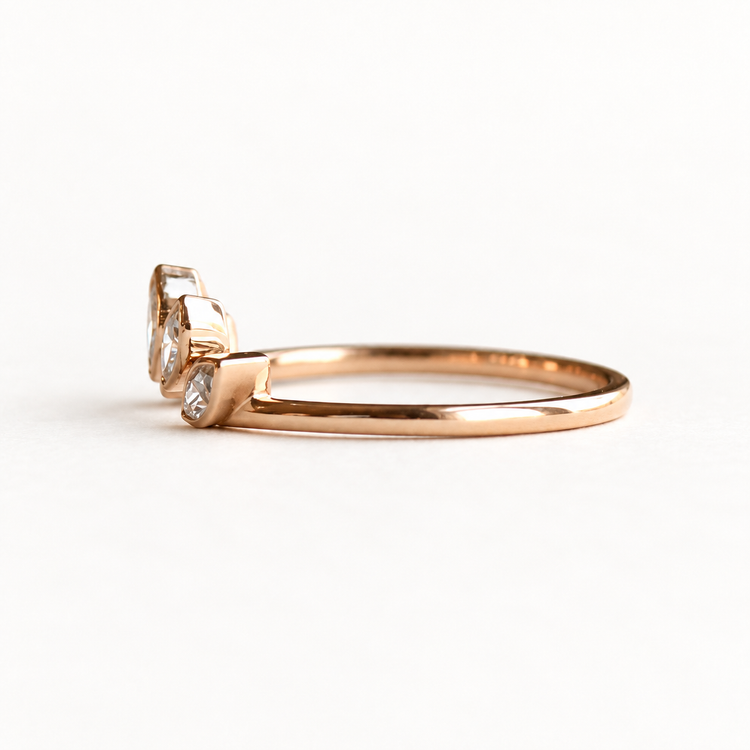 14k Rose Gold Tiara Marquise Ring