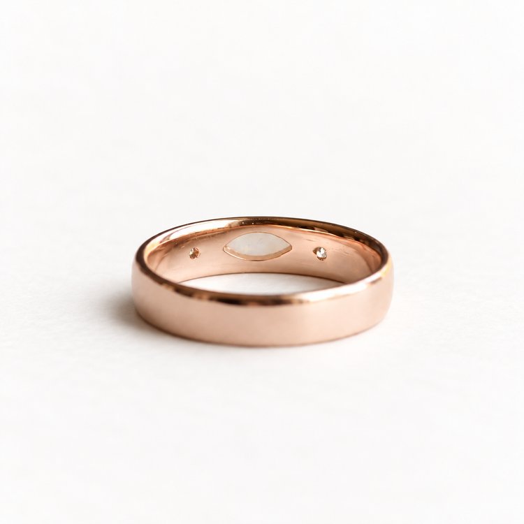 14K Opal Marquise Band