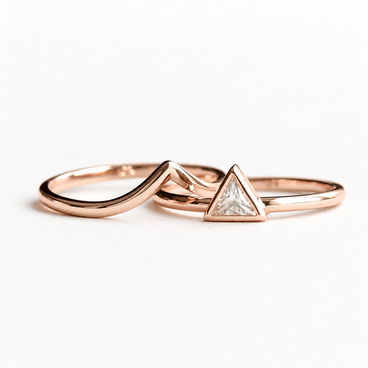 14k Trillion Ring Set