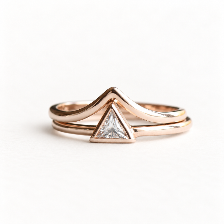 14k Trillion Ring Set
